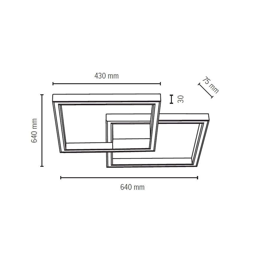 LED Димируем плафон RAMME LED/48W/230V матов дъб + дистанционно управление
