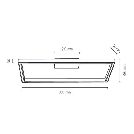 LED Плафониера RAMME LED/34W/230V матов дъб