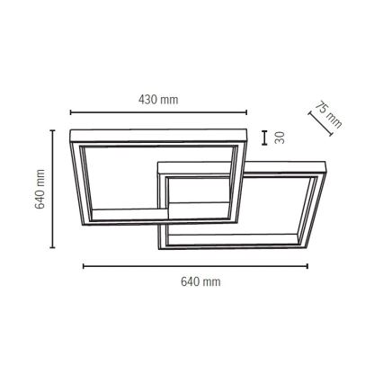 LED Плафониера RAMME LED/48W/230V матов дъб
