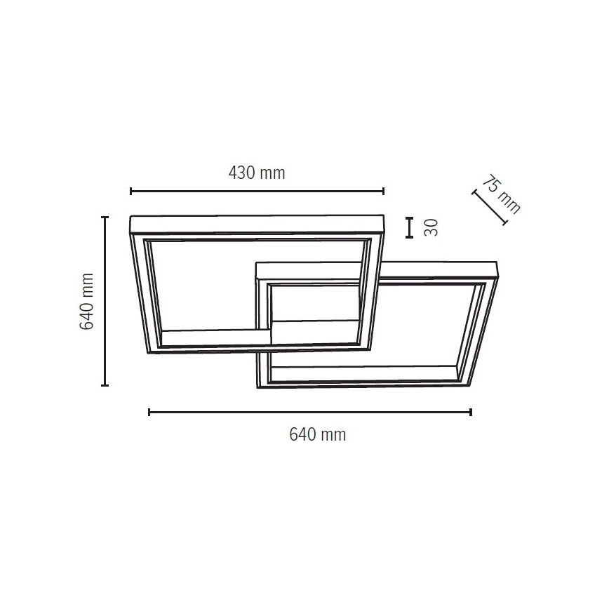 LED Плафониера RAMME LED/48W/230V матов дъб