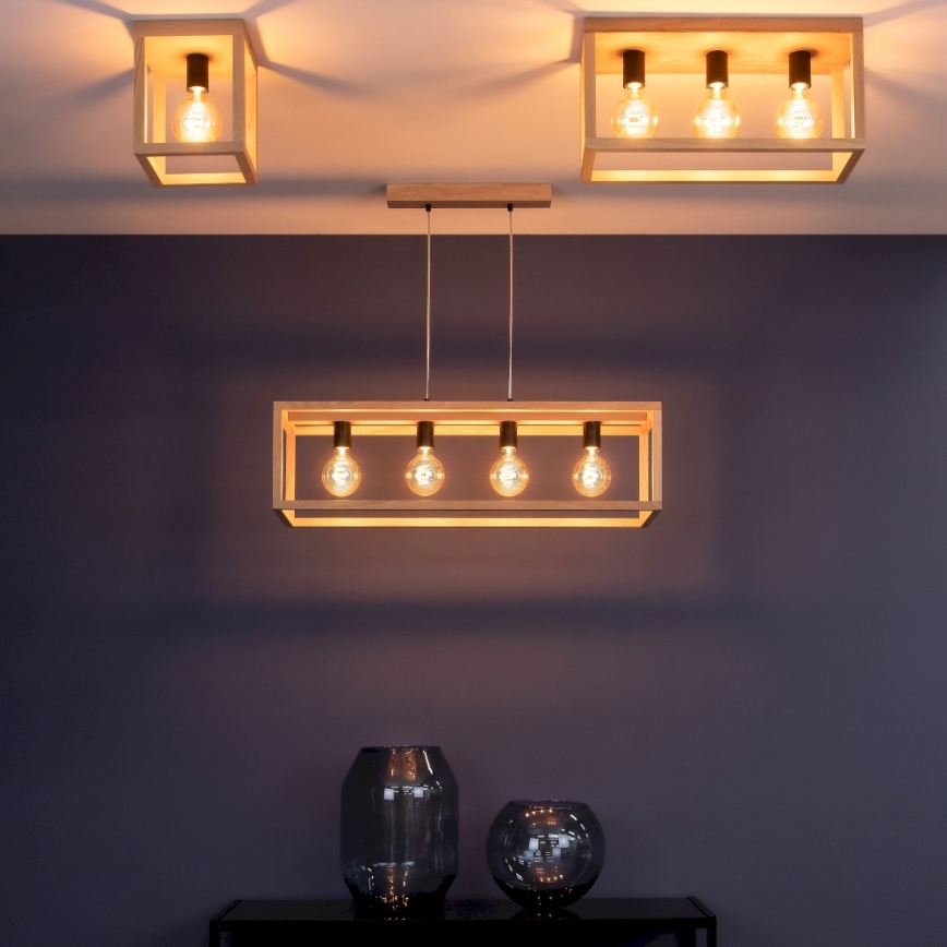 Плафон KAGO 1xE27/60W/230V матов дъб