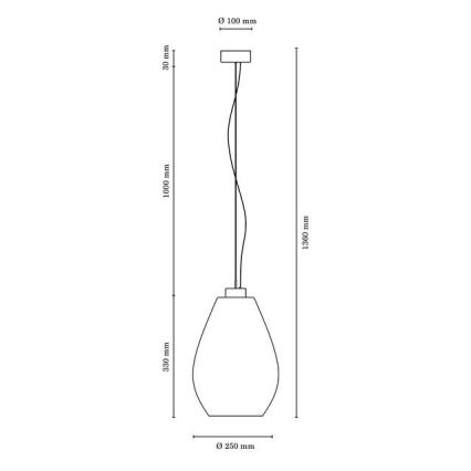 Пендел PIRO 1xE27/60W/230V бук - FSC сертифициран