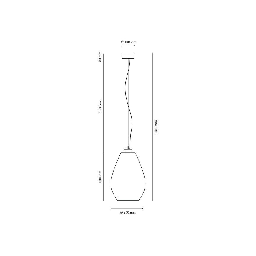 Пендел PIRO 1xE27/60W/230V бук - FSC сертифициран