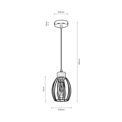 Пендел GUNNAR 1xE27/60W/230V дъб - FSC сертифициран