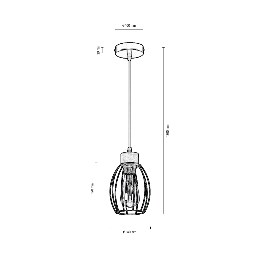 Пендел GUNNAR 1xE27/60W/230V дъб - FSC сертифициран