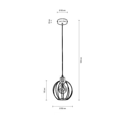 Пендел BERIS 1xE27/60W/230V - FSC сертифициран