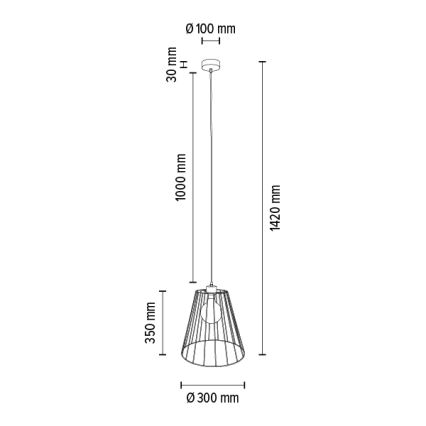 Пендел ORAZIO 1xE27/60W/230V дъб - FSC сертифициран