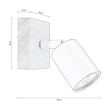 Стенен спот MANARA 1xGU10/5W/230V бор - FSC сертифициран