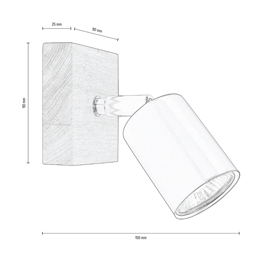 Стенен спот MANARA 1xGU10/5W/230V бор - FSC сертифициран