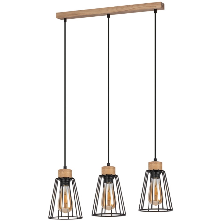 Spot-Light - Пендел ORAZIO 3xE27/60W/230V дъб