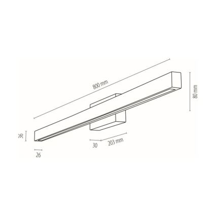 LED Аплик за баня AQUAVIVA LED/12W/230V 80 cm IP44 дъб – FSC сертифицирано