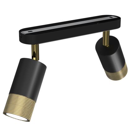 Спот LINK 2xGU10/8W/230V черен/месинг