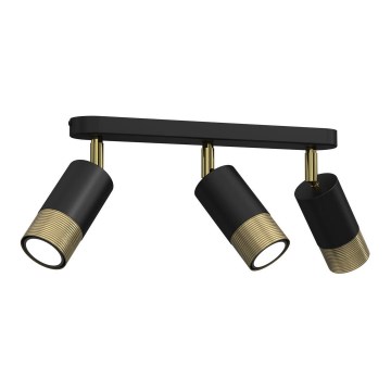 Спот LINK 3xGU10/8W/230V черен/месинг