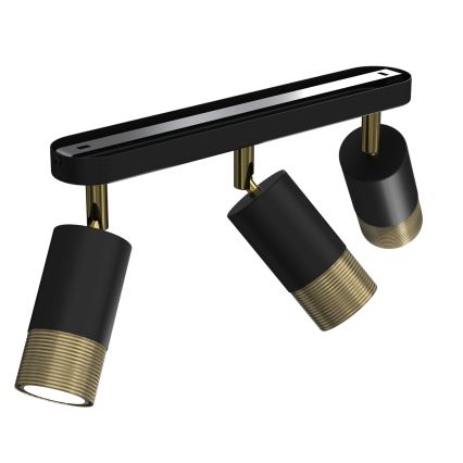 Спот LINK 3xGU10/8W/230V черен/месинг