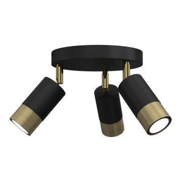 Спот LINK 3xGU10/8W/230V черен/месинг