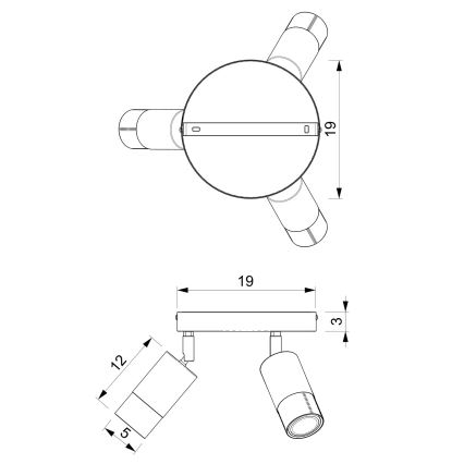 Спот LINK 3xGU10/8W/230V черен/месинг