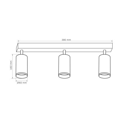 Спот LONDON 3xGU10/10W/230V черен