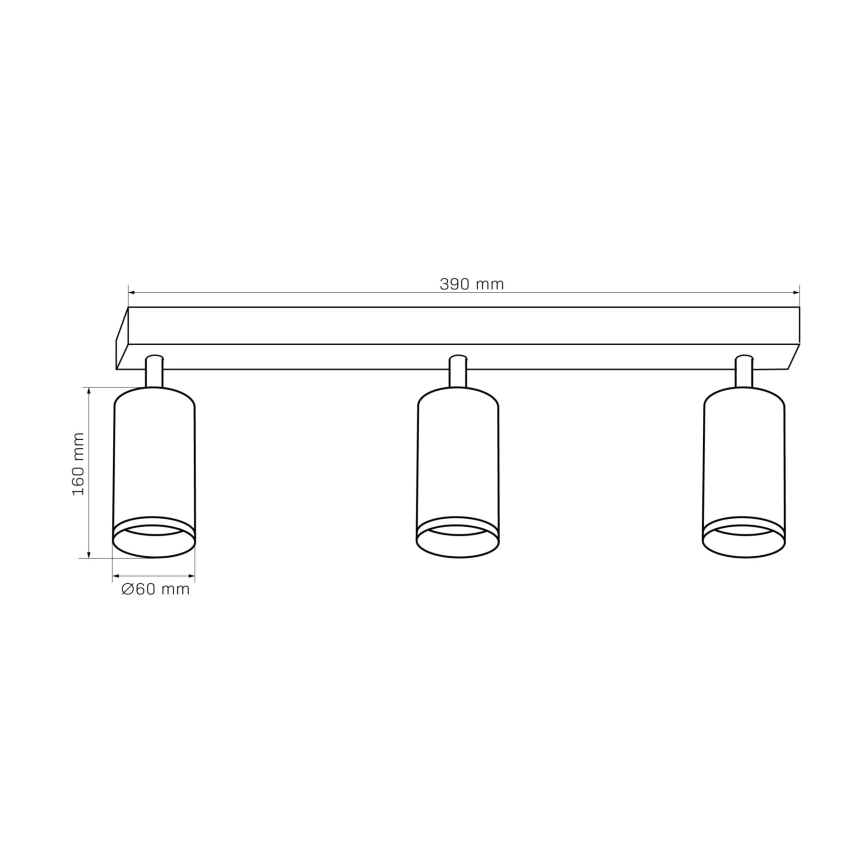 Спот LONDON 3xGU10/10W/230V черен