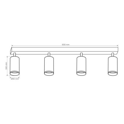 Спот LONDON 4xGU10/10W/230V черен