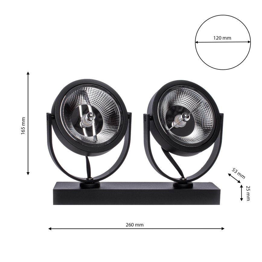 Спот LUGAR 2xAR111 - GU10/25W/230V