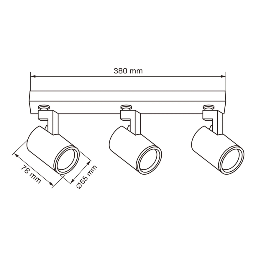 Спот LYNX 3xGU10/10W/230V черен