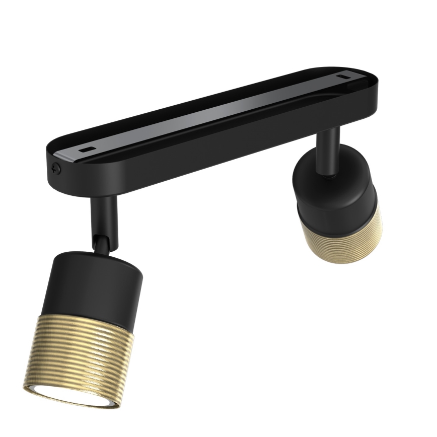 Спот MIZU 2xGU10/8W/230V черен/месинг