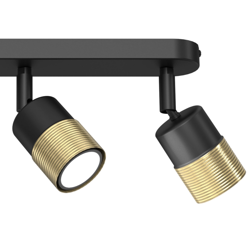 Спот MIZU 3xGU10/8W/230V черен/месинг