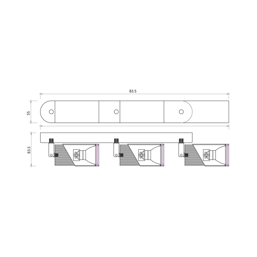 Спот NEO 3xGU10/8W/230V черен/златист