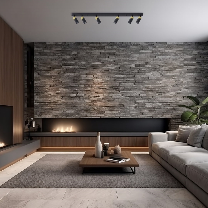 Спот NEO 6xGU10/8W/230V черен/златист