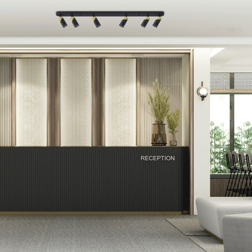 Спот NEO 6xGU10/8W/230V черен/златист