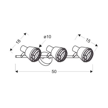 Спот NERIA 3xE14/40W/230V черен/меден