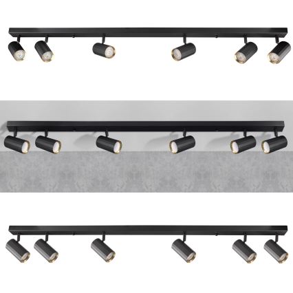 Спот NICEA 6xGU10/10W/230V черен