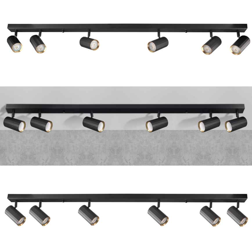 Спот NICEA 6xGU10/10W/230V черен