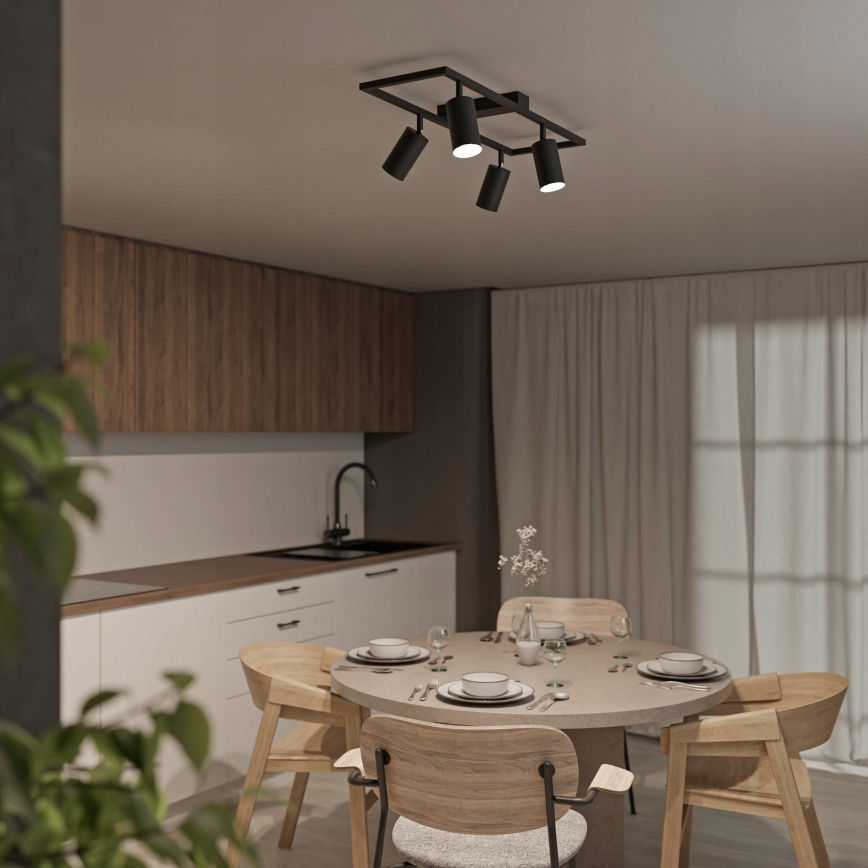 Спот осветително тяло 4xGU10/30W/230V черно