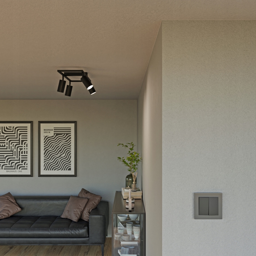 Спот осветително тяло 4xGU10/30W/230V черно