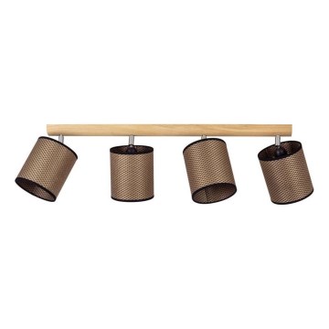 Спот осветително тяло BENITA 4xE27/25W/230V кафяв/дъб