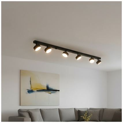 Спот осветително тяло LUNVIGO 6xGX53/35W/230V черно