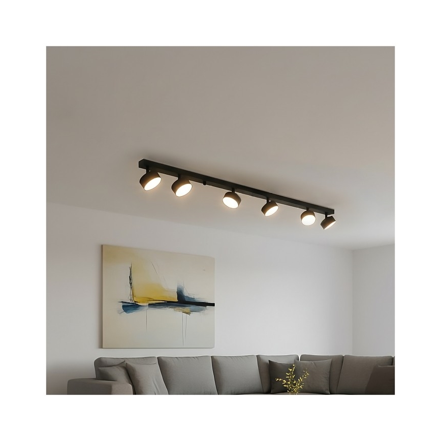 Спот осветително тяло LUNVIGO 6xGX53/35W/230V черно