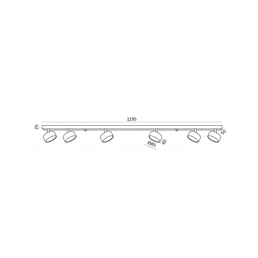 Спот осветително тяло LUNVIGO 6xGX53/35W/230V черно