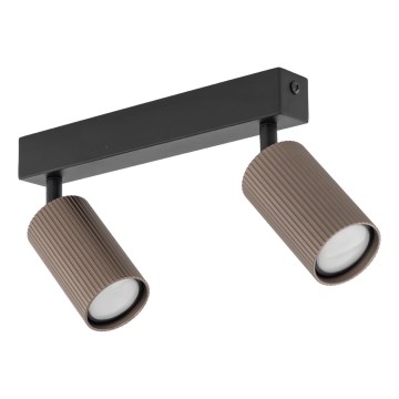 Спот осветително тяло TUNE 2xGU10/10W/230V черно/кафяво