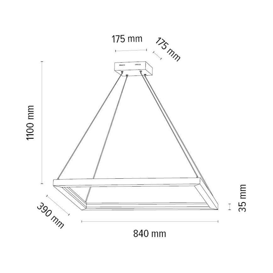 LED Димируем пендел LEGNO 2xLED/33W/230V дъб – FSC сертифицирано