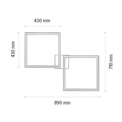 LED Димируем плафон RAMME 2xLED/24W/230V дъб – FSC сертифицирано