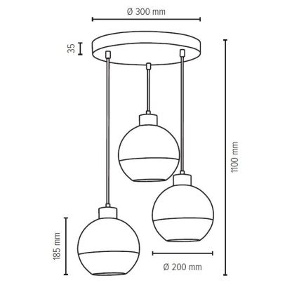 Резервен стъклен абажур LINEA Ø 20 см