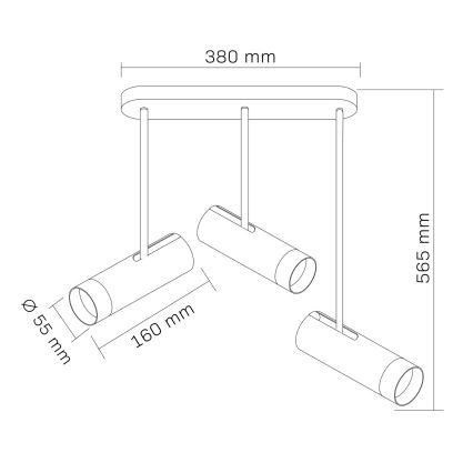 Спот PORTO 3xGU10/10W/230V черен