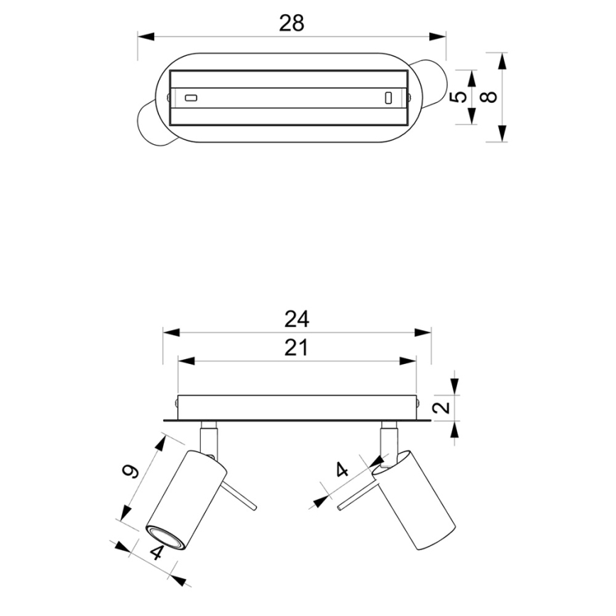 Спот PRESTON 2xGU10/MR11/40W/230V черен