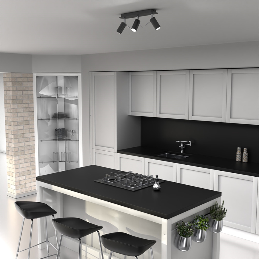 Спот PRESTON 3xGU10/MR11/40W/230V черен