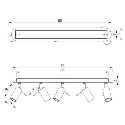 Спот PRESTON 5xGU10/MR11/40W/230V бял/златист