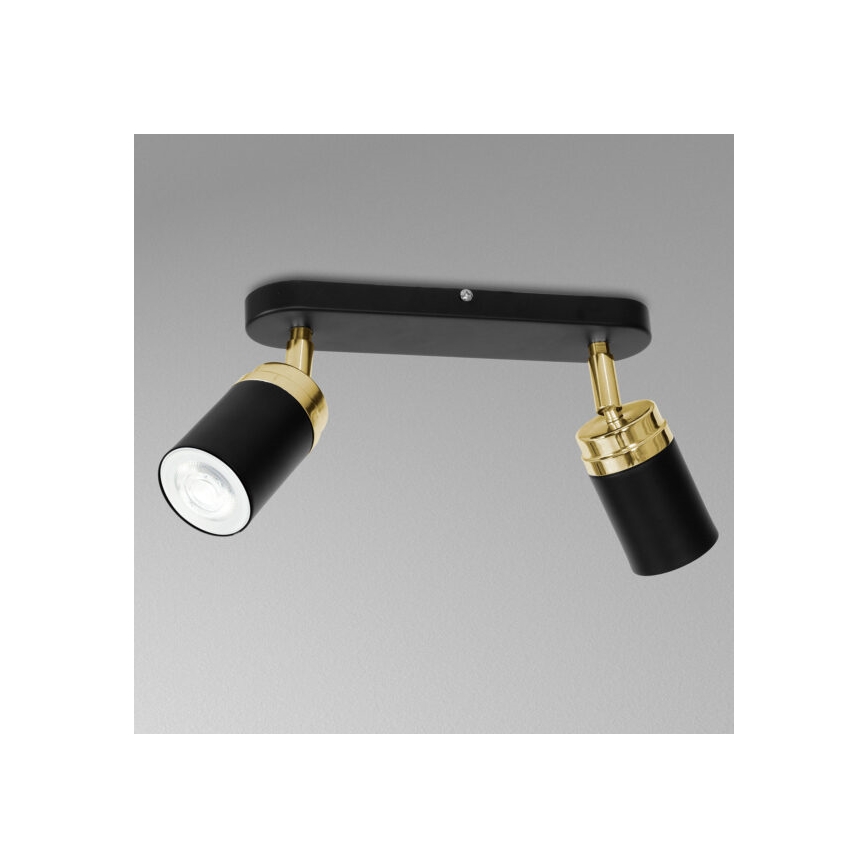 Спот RENO 2xGU10/8W/230V черен/златист