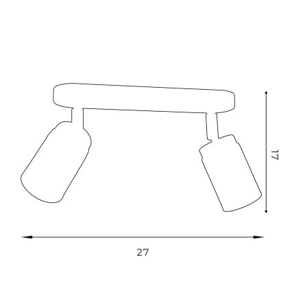 Спот RENO 2xGU10/8W/230V черен/златист