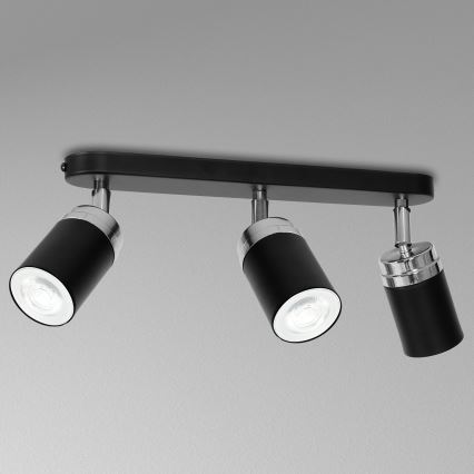 Спот RENO 3xGU10/8W/230V черен/лъскав хром